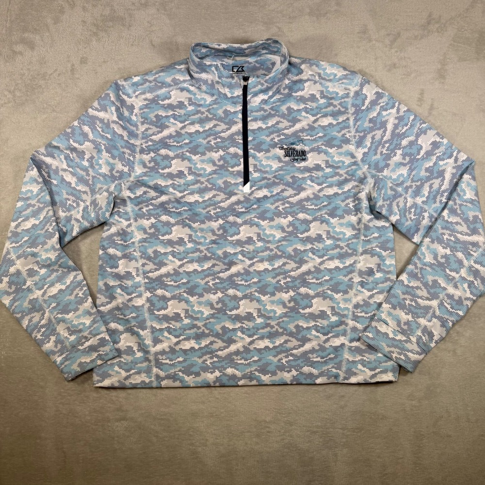 Cutter‎ & Buck Mens DryTec 50+ UPF Quarter Zip Pullover Scottsdale Silverado L